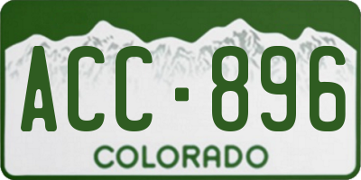 CO license plate ACC896