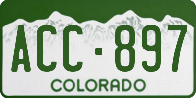 CO license plate ACC897