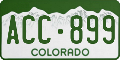 CO license plate ACC899
