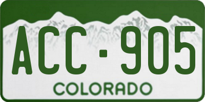 CO license plate ACC905