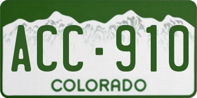 CO license plate ACC910