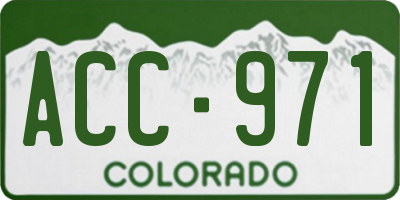 CO license plate ACC971
