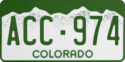 CO license plate ACC974