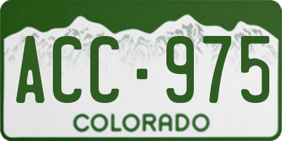 CO license plate ACC975