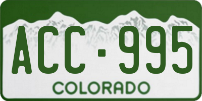 CO license plate ACC995