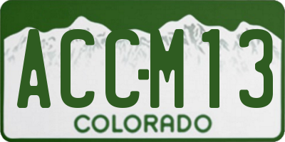 CO license plate ACCM13