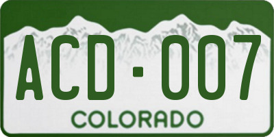 CO license plate ACD007