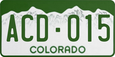 CO license plate ACD015
