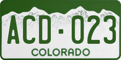 CO license plate ACD023