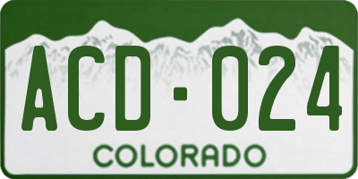 CO license plate ACD024