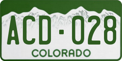 CO license plate ACD028
