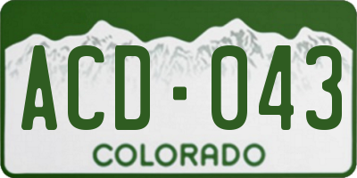 CO license plate ACD043