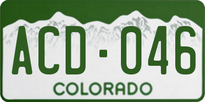 CO license plate ACD046