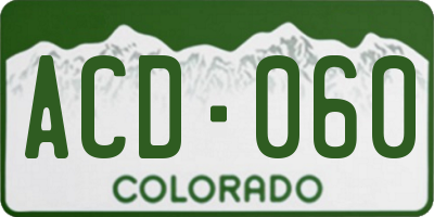CO license plate ACD060
