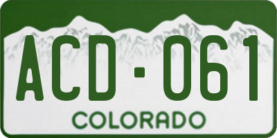 CO license plate ACD061