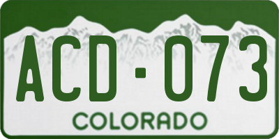CO license plate ACD073