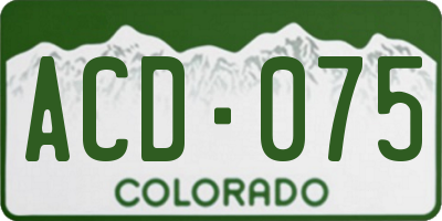CO license plate ACD075