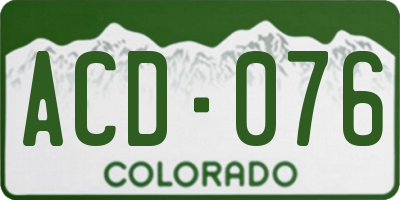 CO license plate ACD076