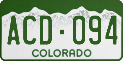 CO license plate ACD094