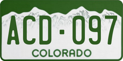 CO license plate ACD097