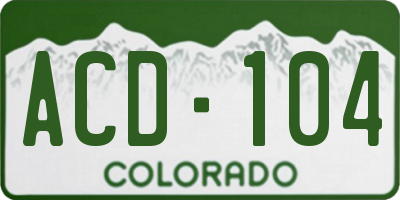 CO license plate ACD104