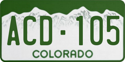 CO license plate ACD105