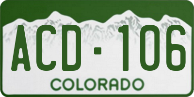 CO license plate ACD106