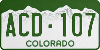 CO license plate ACD107