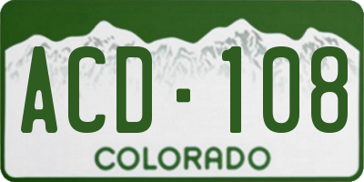CO license plate ACD108