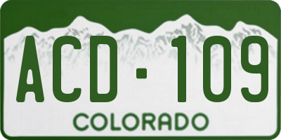 CO license plate ACD109