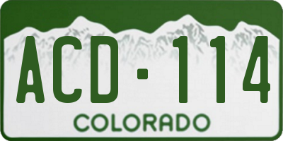CO license plate ACD114