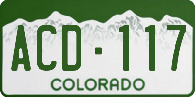 CO license plate ACD117