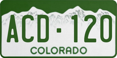 CO license plate ACD120
