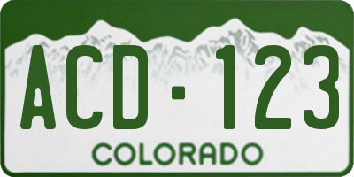CO license plate ACD123