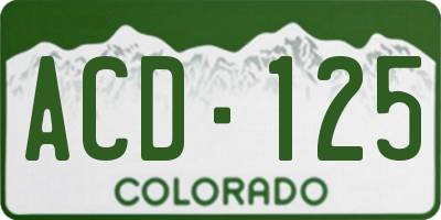CO license plate ACD125