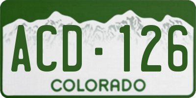 CO license plate ACD126