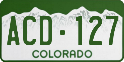 CO license plate ACD127
