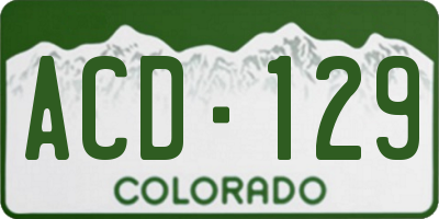 CO license plate ACD129