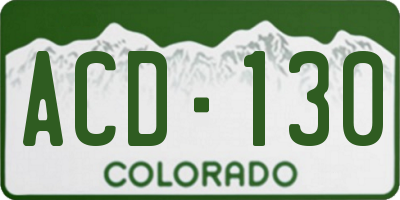 CO license plate ACD130