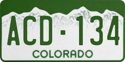 CO license plate ACD134