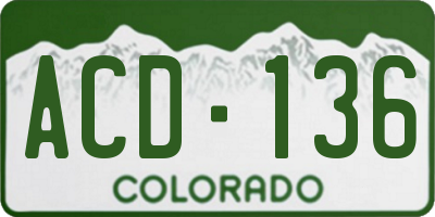CO license plate ACD136