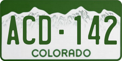 CO license plate ACD142