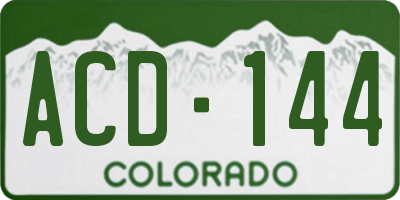 CO license plate ACD144