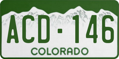 CO license plate ACD146