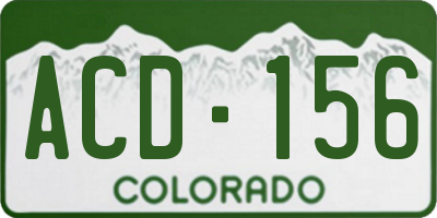 CO license plate ACD156