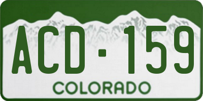 CO license plate ACD159