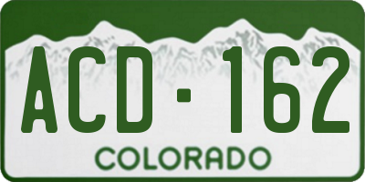 CO license plate ACD162