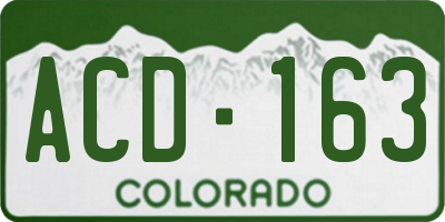 CO license plate ACD163