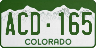 CO license plate ACD165
