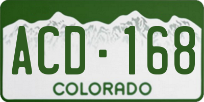 CO license plate ACD168